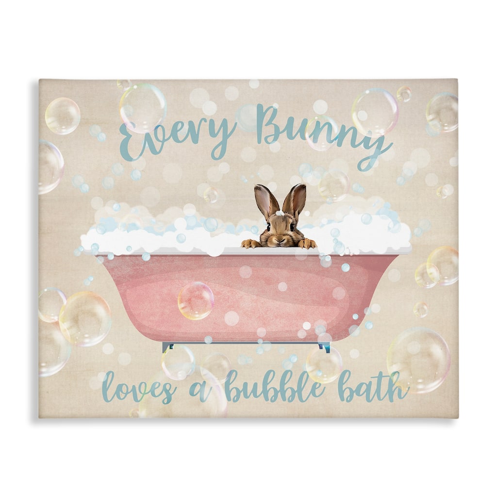 Stupell Every Bunny Loves Baths Canvas Wall Art Design By Susan Arnot
