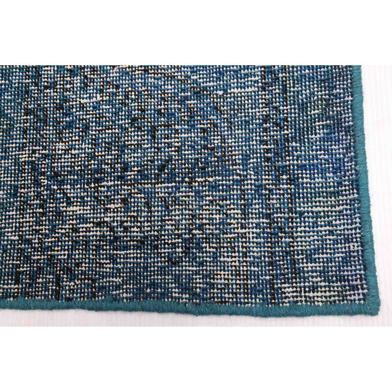 ECARPETGALLERY Hand-knotted Color Transition Dark Blue Wool Rug - 6'7 x 9'3
