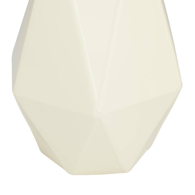 Metal Geometric Decorative Vase - Set of 2 Yellow, Cream, Blue, White - CosmoLiving by Cosmopolitan