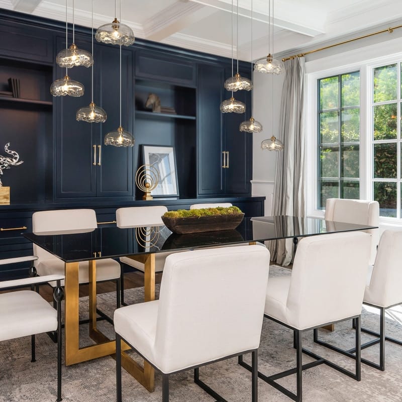 Modern 5-Light Chandeliers Gold Cluster Island Pendant Lights for Dining Room - W22" x H67.6" Max