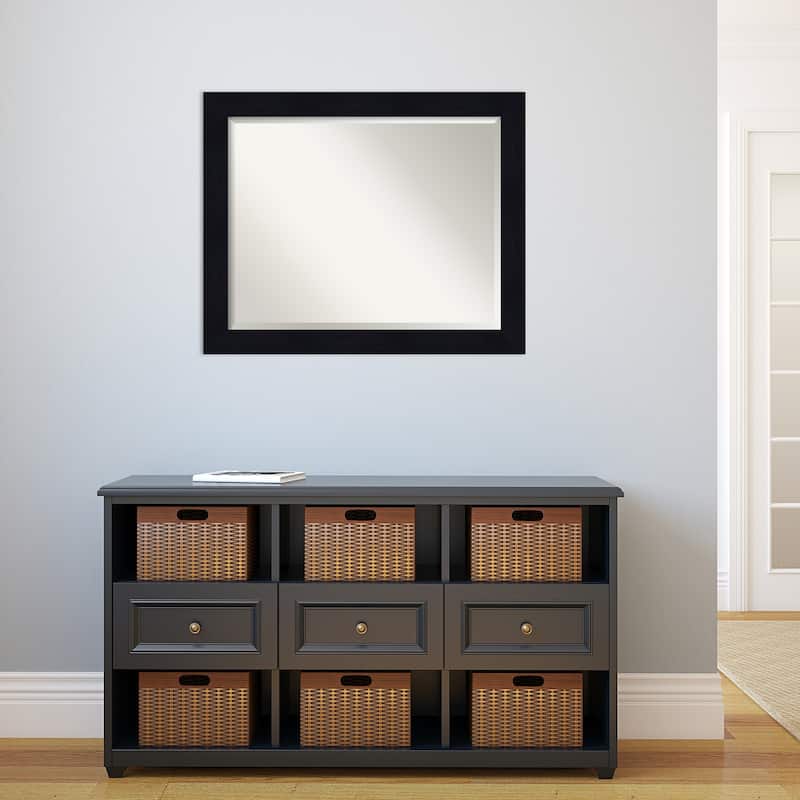 Beveled Wood Wall Mirror - Shiplap Navy Frame