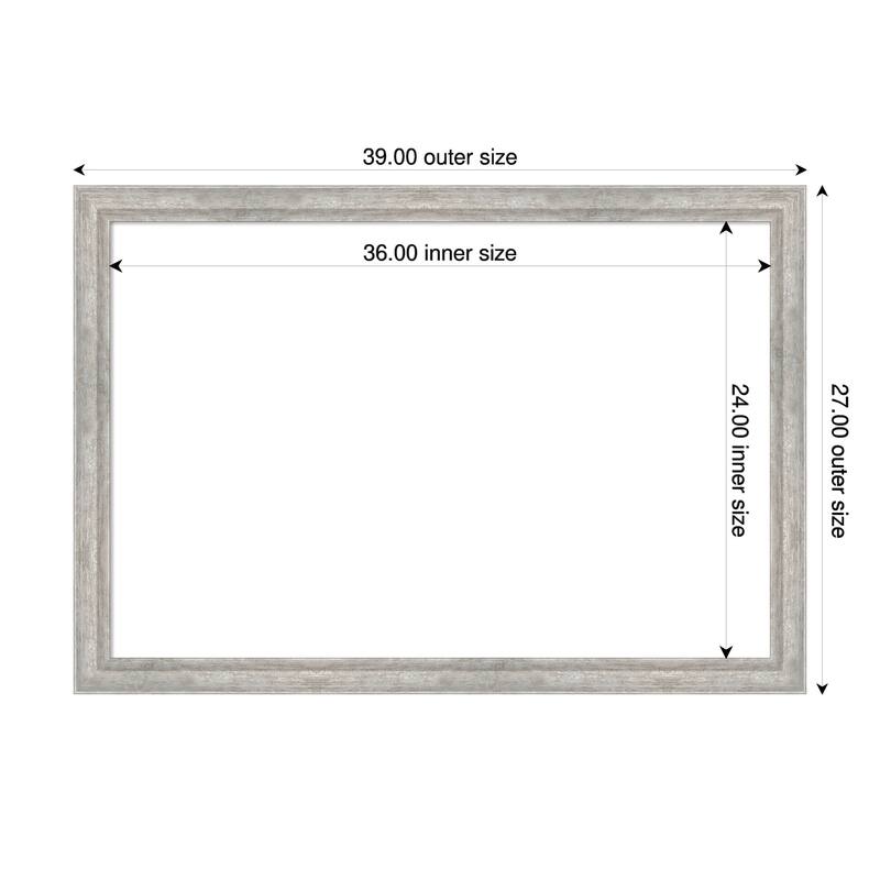 Amanti Art Angled Bronze Framed Dry Erase Magnetic Board - 39 x 27 in - Angled Silver