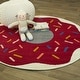 preview thumbnail 6 of 8, Mod-Tod Donut Kids Area Rug 3'11" Round - Maroon