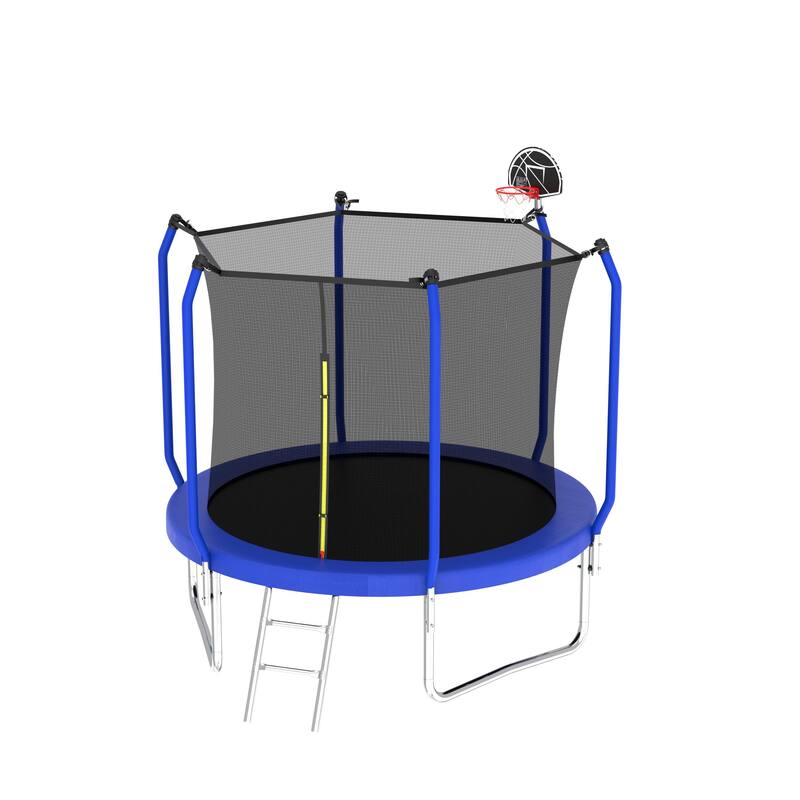 YC Springfree Trampoline - No-Gap Design, Green - Blue - 96.06