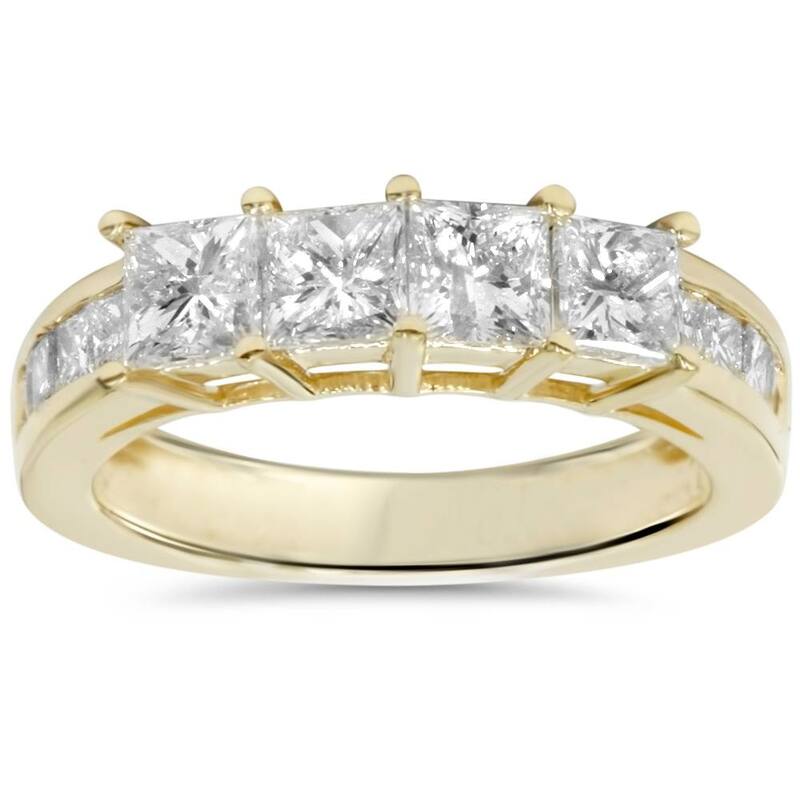1 1/4ct Princess Cut Diamond Ring Yellow Gold