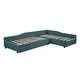 preview thumbnail 6 of 40, 3-in-1 Daybed L-shape Corner Sofa Bed with Pull-out Drawer and Trundle Bed, Linen Upholstered Bed Twin Size Sleeper Couch Bed