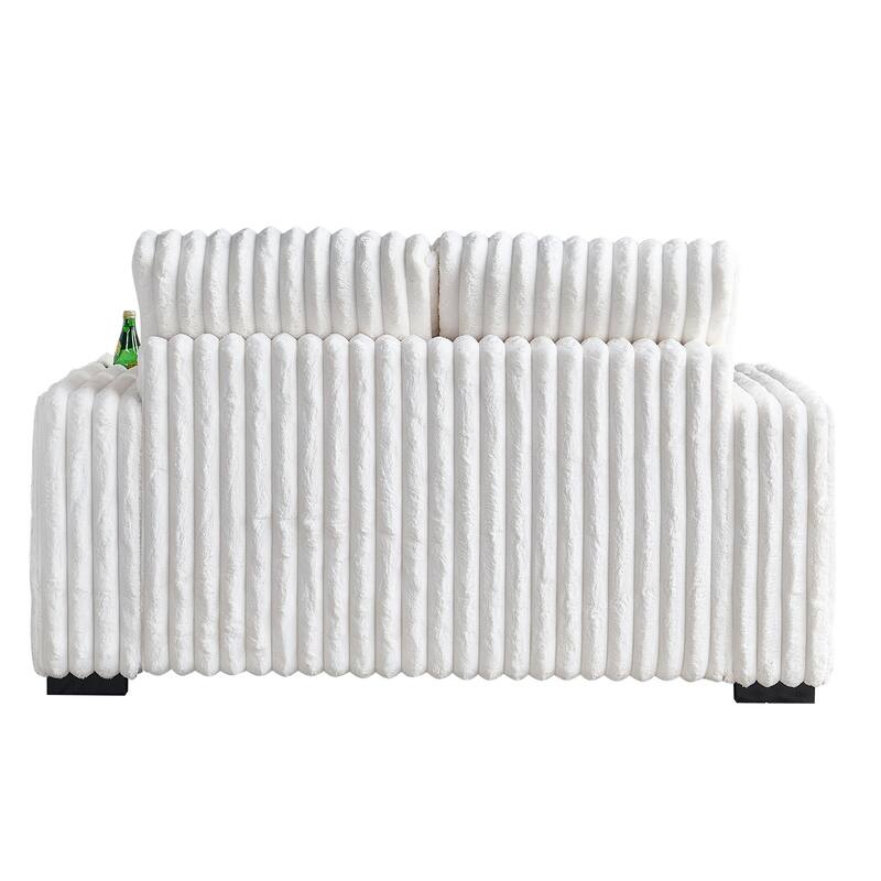 Loveseat Recliner Sofa, with Ottoman and Cushions, 4 Pillows Tufted Couch wCup Holder & Wireless Charger Lounge Couch