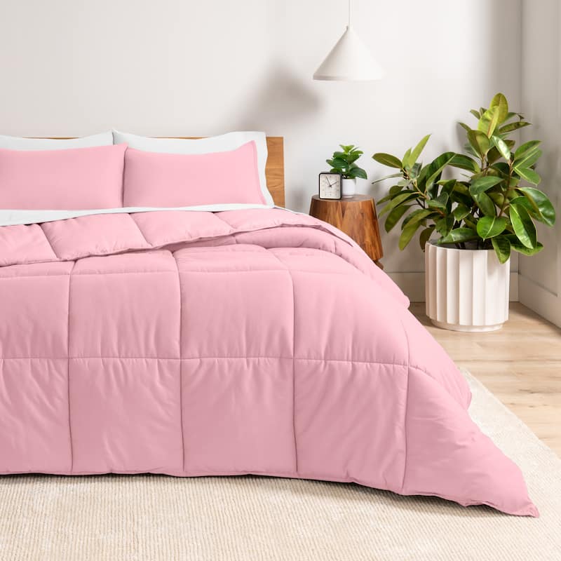 Bare Home Hypoallergenic Down Alternative Comforter Set - Full - Light Pink