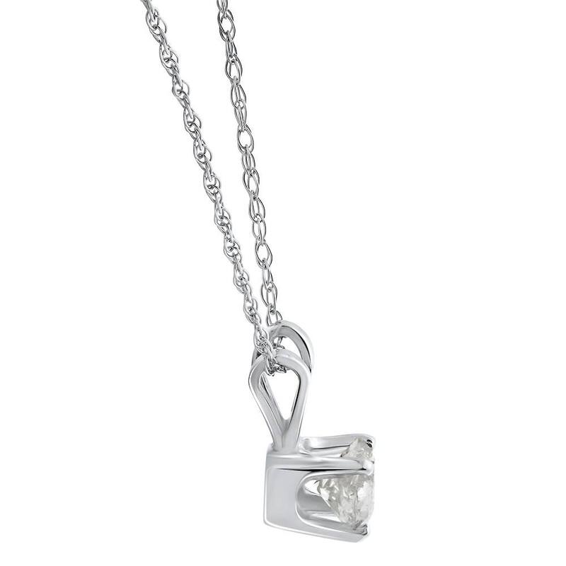 Bliss Diamond White Gold 3/8ct Round Diamond Solitaire Pendant