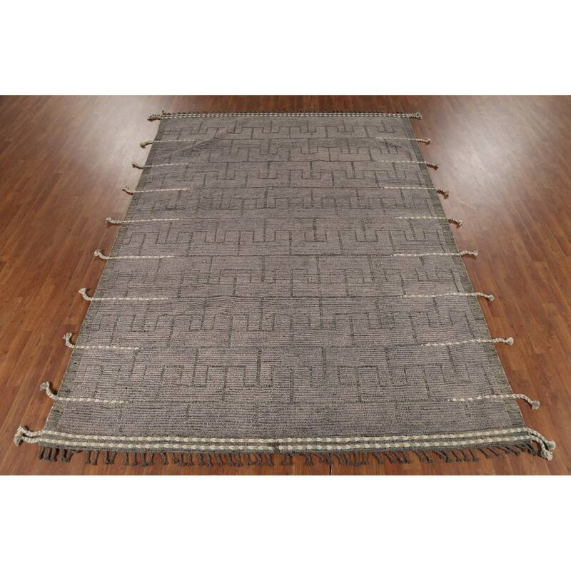 Moroccan Modern Area Rug Handmade Geometric Wool Carpet - 7'8"x 10'6"