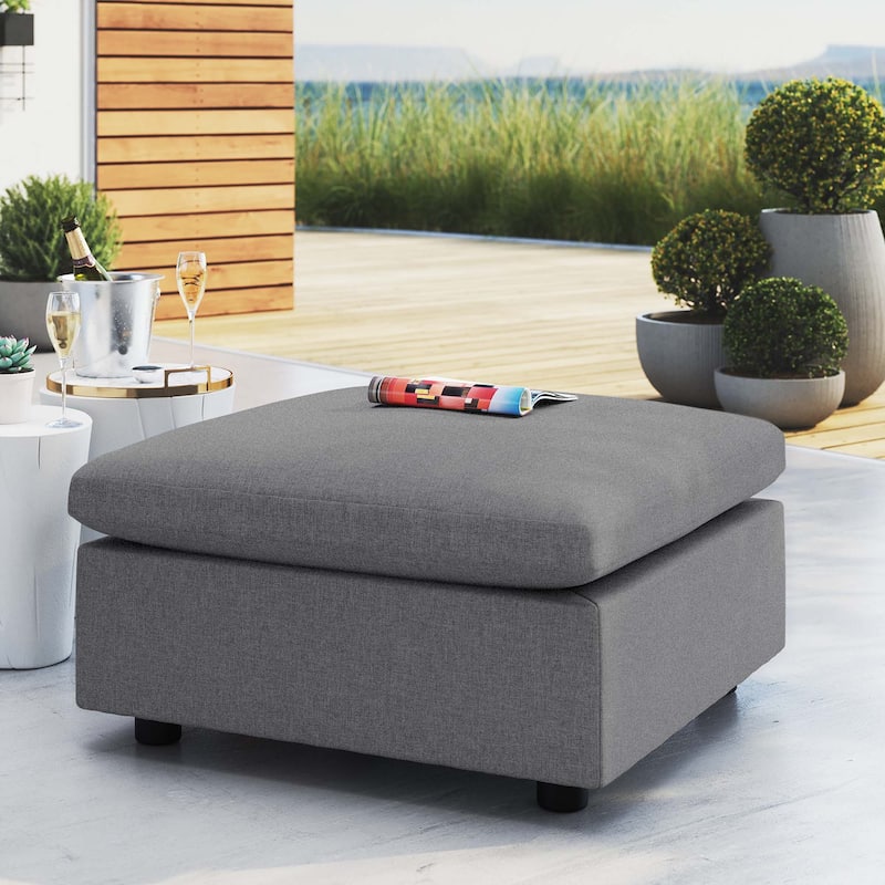 Commix Sunbrella® Outdoor Patio Ottoman - Grey