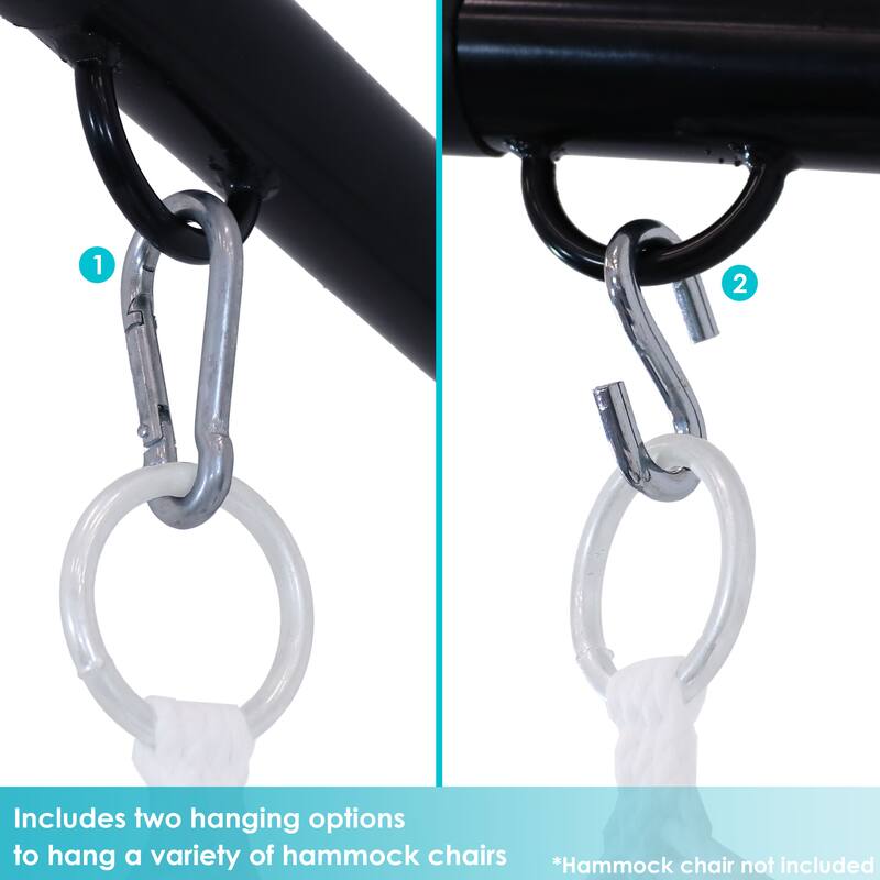 Durable C-Stand for Hanging Hammock Chairs Black Powder-Coated Steel