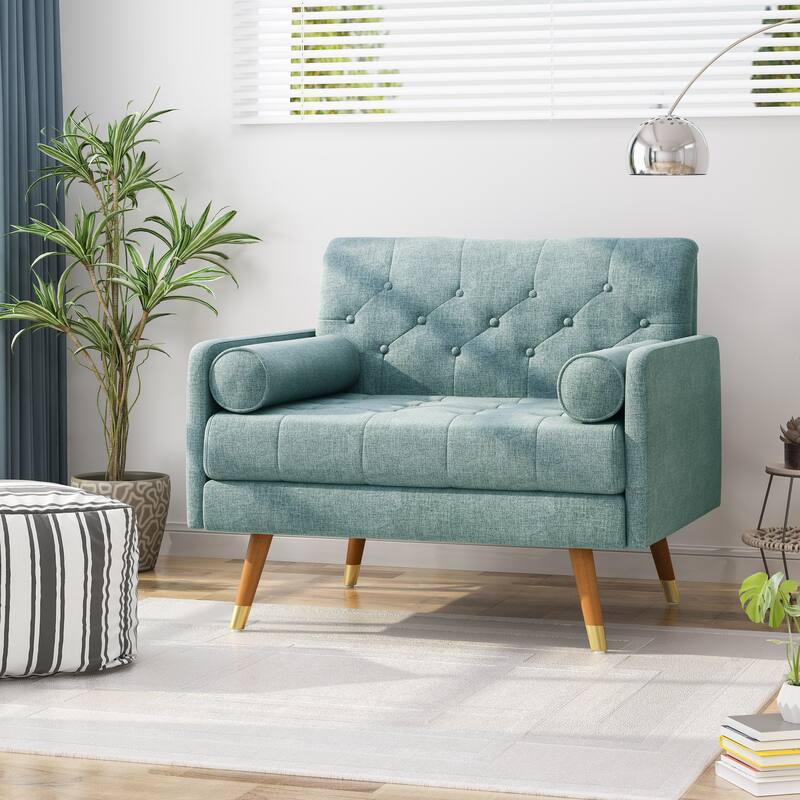 Merax Fabric Mid-Century Modern Club Chair - Blue