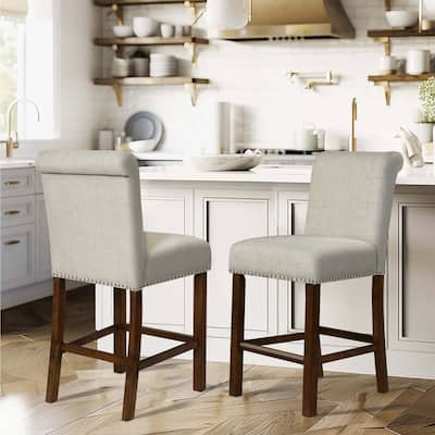 Counter Stool with Nailhead Trim Set of 2,only chairs