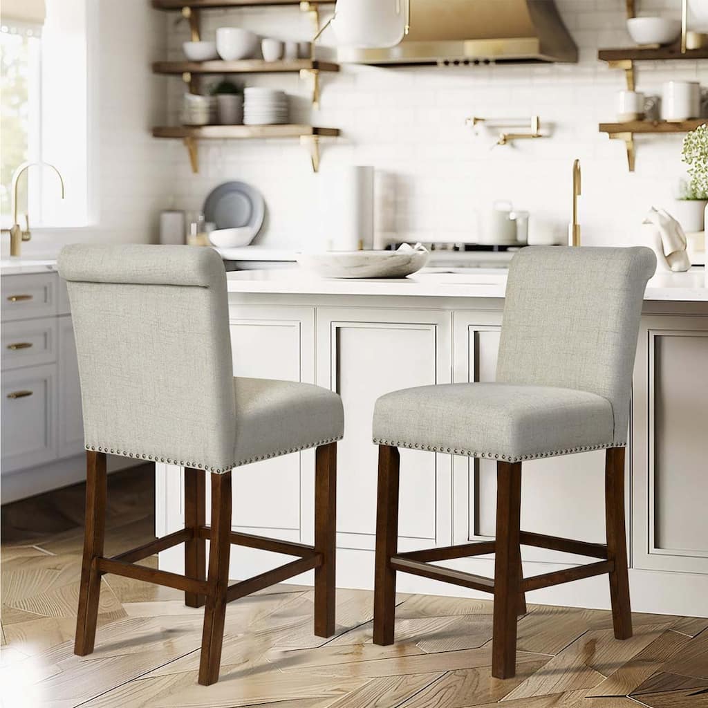 Counter Stool with Nailhead Trim Set of 2,only chairs