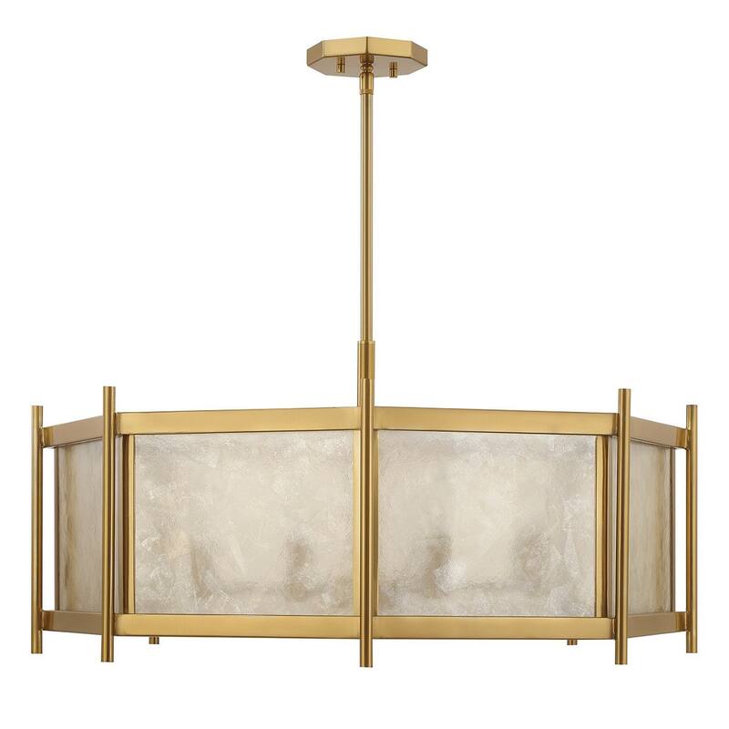 Warm Brass Eight Light Chandelier from the Jacobs Collection - Warm Brass
