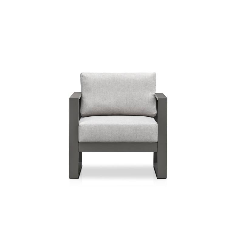 Navarro Outdoor Arm Chair with Cushions, Mocha