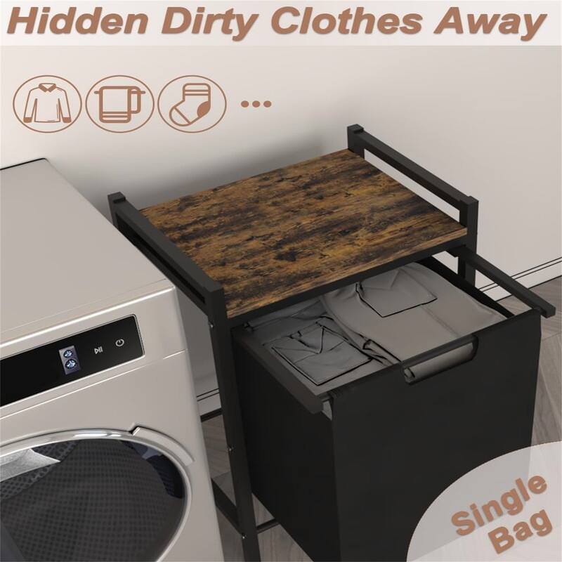 Laundry Hamper with Wheels - 16.5"L x 13"W x 31"H