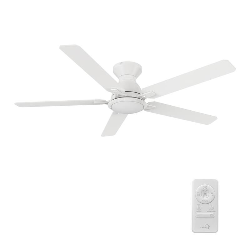 CARRO Livingston 52" 5-Blade Indoor Ceiling Fan with Light and Remote Control - N/A - White