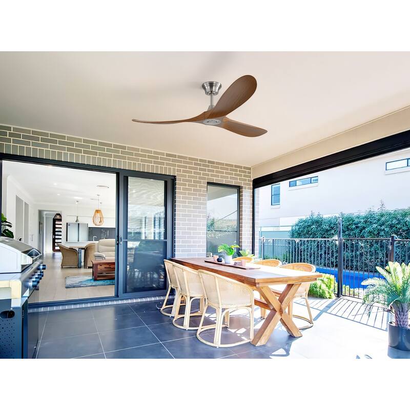 52''/60" Large Ceiling Fan without Lights, Remote Control and Reversible Motor Included, Smart Optinal
