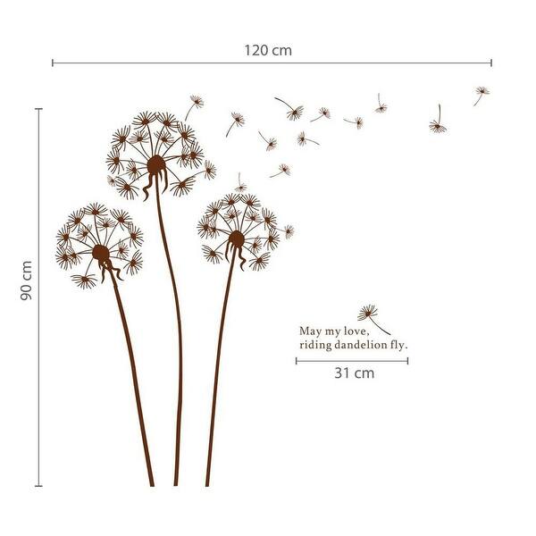 dimension image slide 0 of 2, Walplus Huge Dandelion Butterflies Children Wall Sticker Nursery Decor