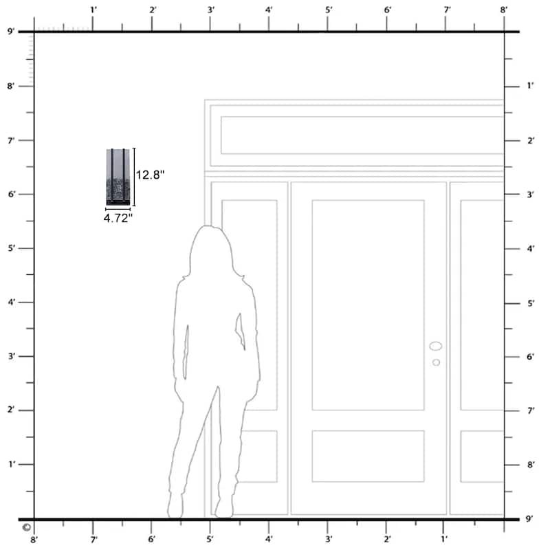 Black Metal Rectangular Water Pattern LED Dimmable Wall Sconce