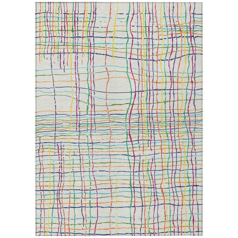 HomeRoots Striped Transitional Rectangle Outdoor Rug