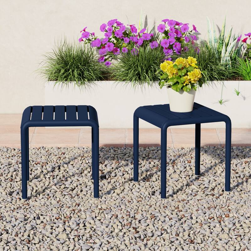 Frond and Form Square Outdoor Side Table (Set of 2)
