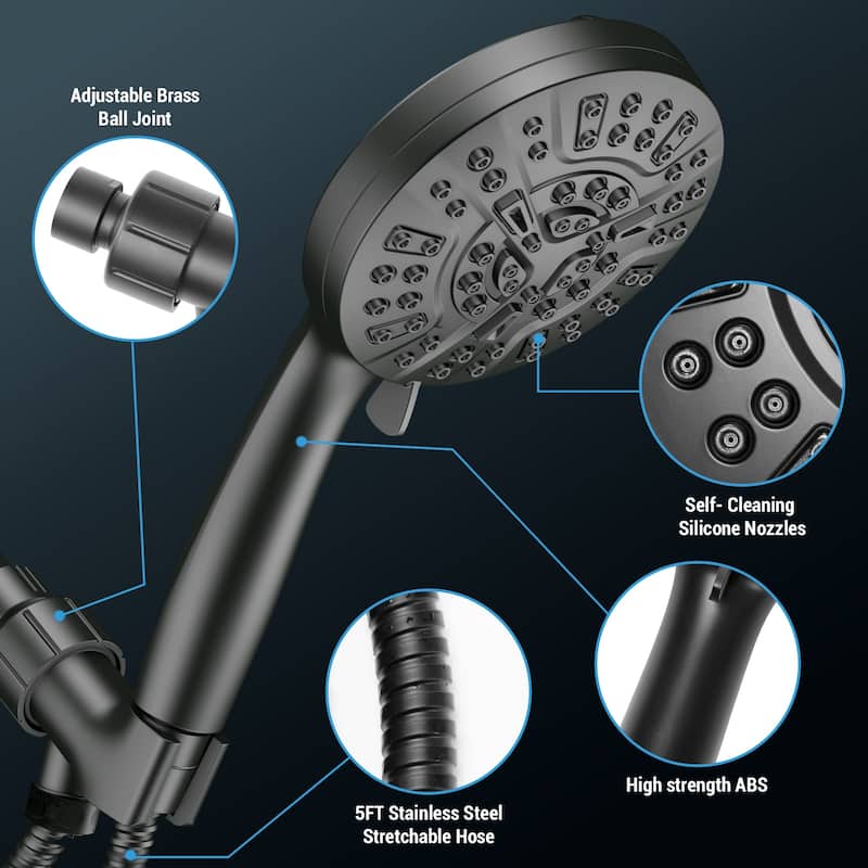 Ray Star Shower Head High Pressure 10-Mode Shower Nozzle - 5"×11"