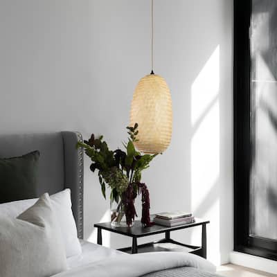 Handmade Rattan Pendant Light 22.in