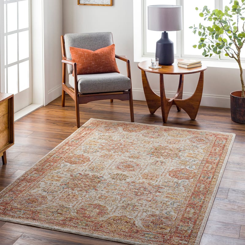 Aiyla Traditional Medallion Area Rug - 6' 7" x 9' 6" - Rust/Gold