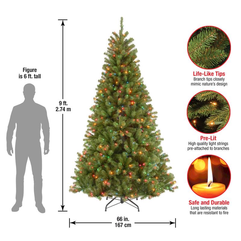 National Tree Company 9 ft. North Valley Spruce Tree with Multicolor Lights