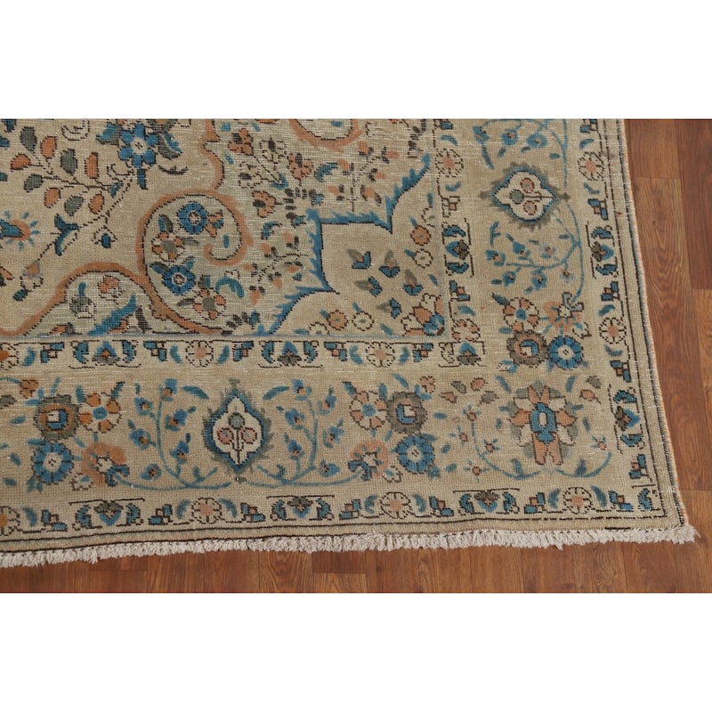 Tabriz Vintage Persian Area Rug Handmade Oriental Wool Carpet - 8'2" x 11'3"