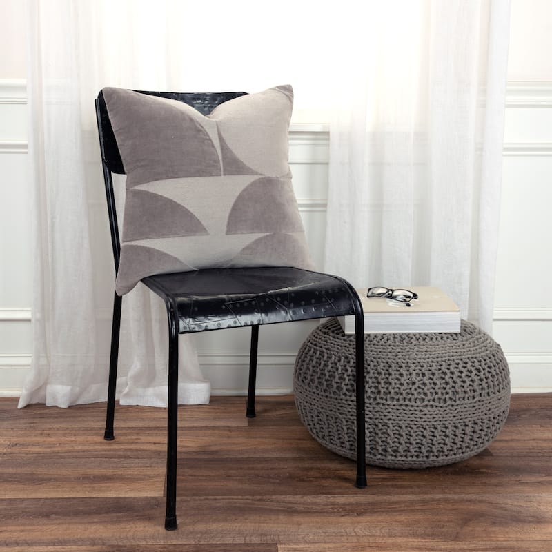 Rizzy Home Cotton Velvet Contemporary Shape Throw Pillow