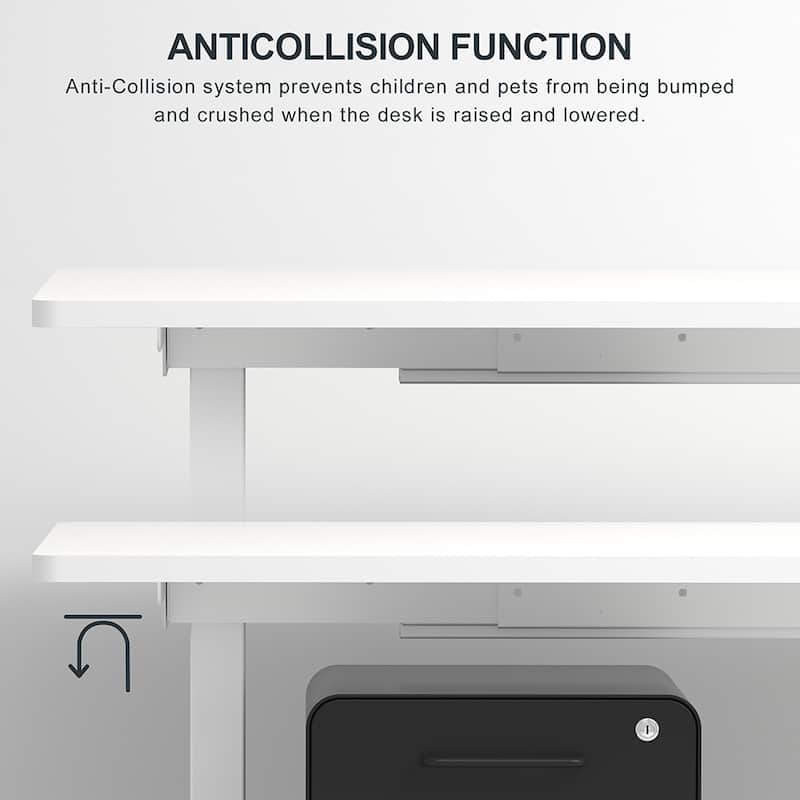 Electric Standing Desk, Dual Motor 3-Stage Leg Adjustable 55x28-inch