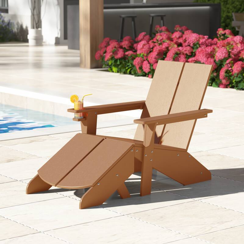 Coastin Modern Poly Adirondack Chair With Ottoman