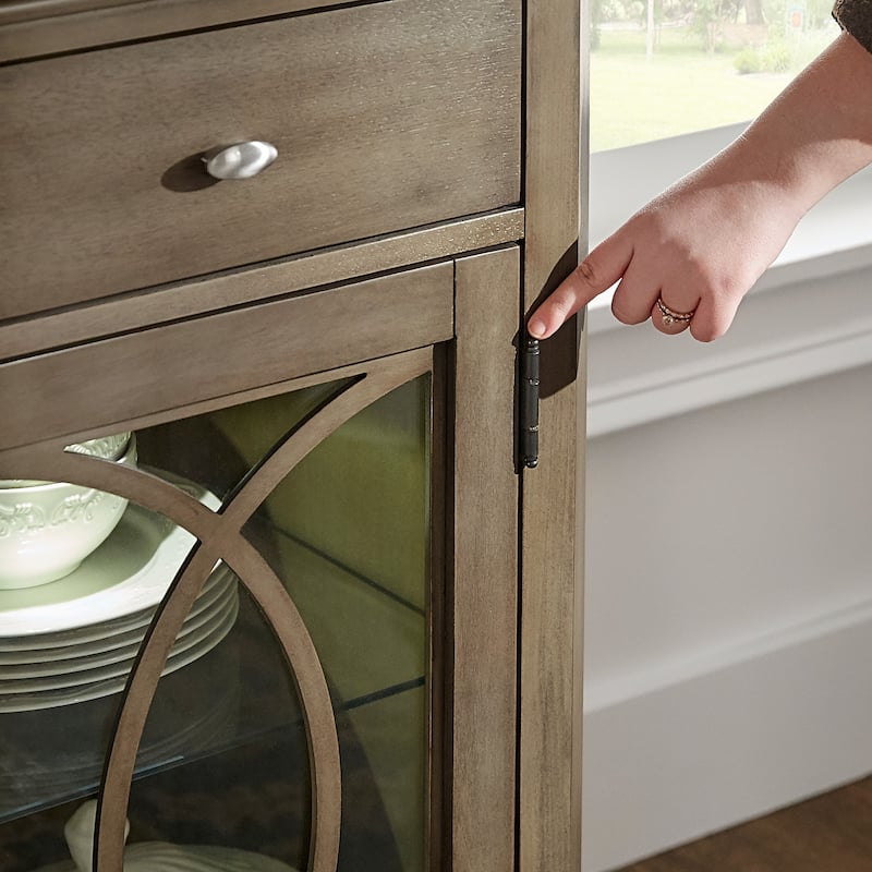 Fiona Antique Taupe LED Touch Light Buffet Server by iNSPIRE Q Classic