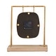 preview thumbnail 5 of 5, Gold Wood Pendulum Decorative Clock with Wood Base - 10 x 5 x 11