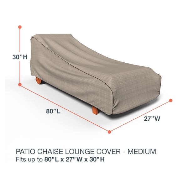 dimension image slide 3 of 7, Budge StormBlock? Mojave Black Ivory Patio Chaise Lounge Cover Multiple Sizes