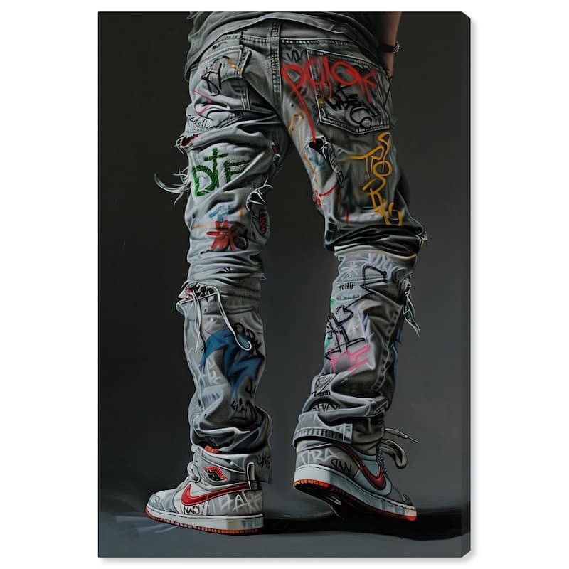 Graffiti Jeans and Sneakers Canvas by Art Remedy, Gallery Wrapped - 20" x 30"
