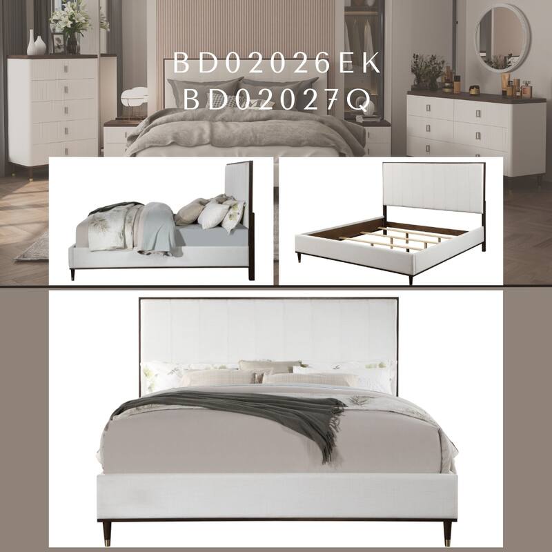 Light Gray Fabric Bed(Only Bed)
