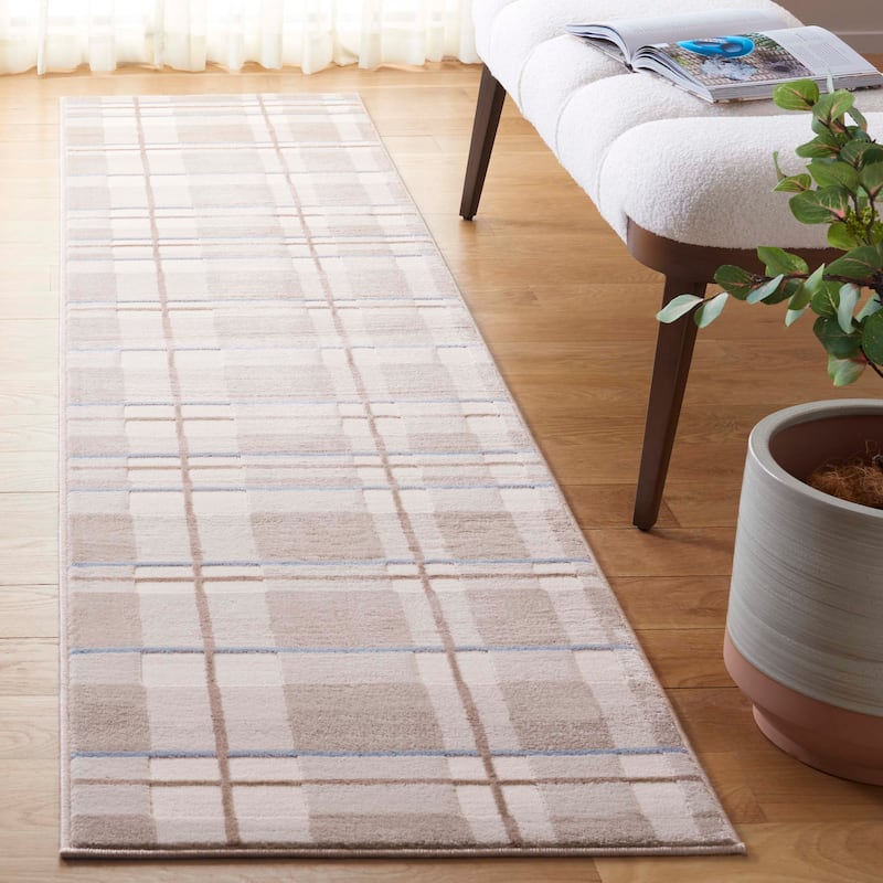 SAFAVIEH Groove Batsheva Modern & Contemporary Rug - 2'3" x  8' - Beige/Light Blue - Runner