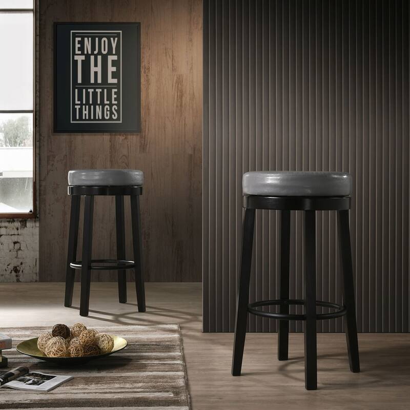 Barstools with Swivel Seat - 30" - Gray and Brown - Set of 2