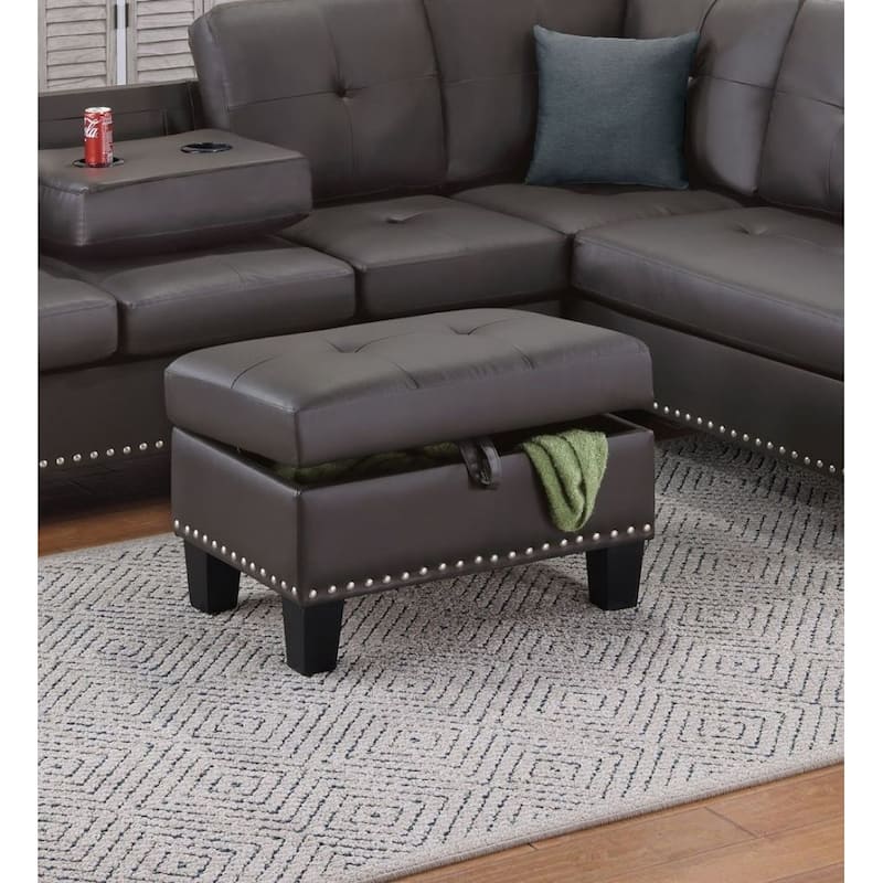 Living Room Furniture 3-PCS Sectional Sofa Set LAF Sofa RAF Chaise And Storage Ottoman