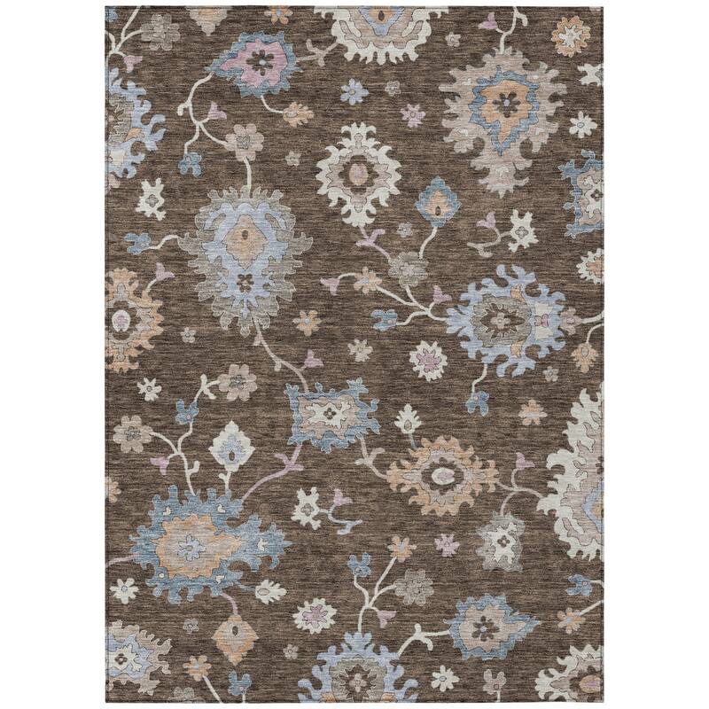 HomeRoots Floral Transitional Rectangle Outdoor Rug