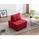 Accent Sofa Living Room Ottoman & Lazy Chair Polyester Fabric Upholstered Sofa with Solid Wood Legs - Rose Red