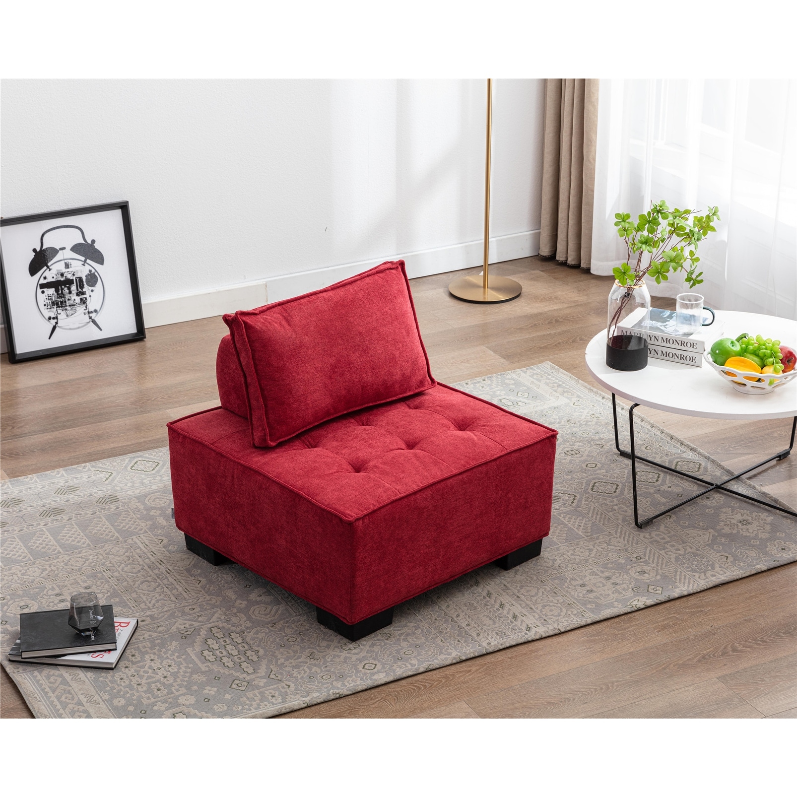 Small accent hotsell chair with ottoman