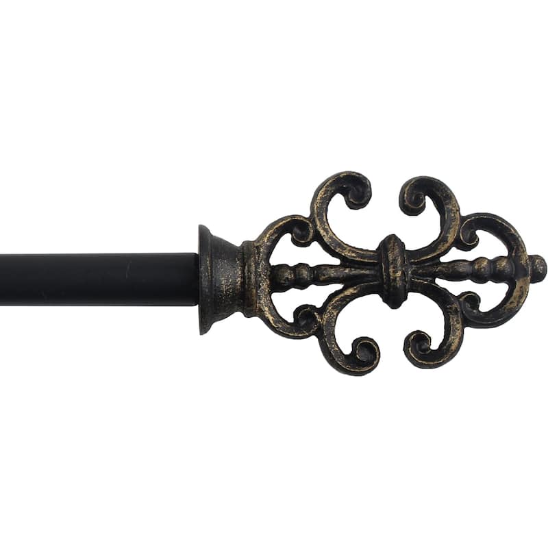 1-inch Diameter Skeleton Key Adjustable Single Drapery Curtain Rod