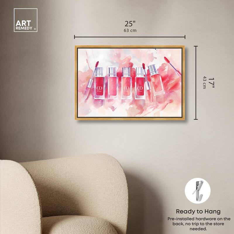 Lip Gloss Splash Canvas by Art Remedy