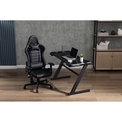 Quico Gaming Desk, Carbon Fiber Top and Z-shaped Iron Legs